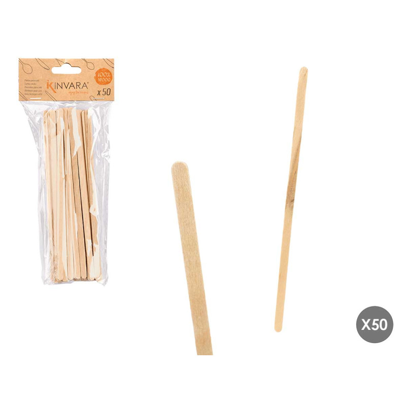 LOT 50 BÂTONNETS  CAFÉ AU LAIT  BOIS