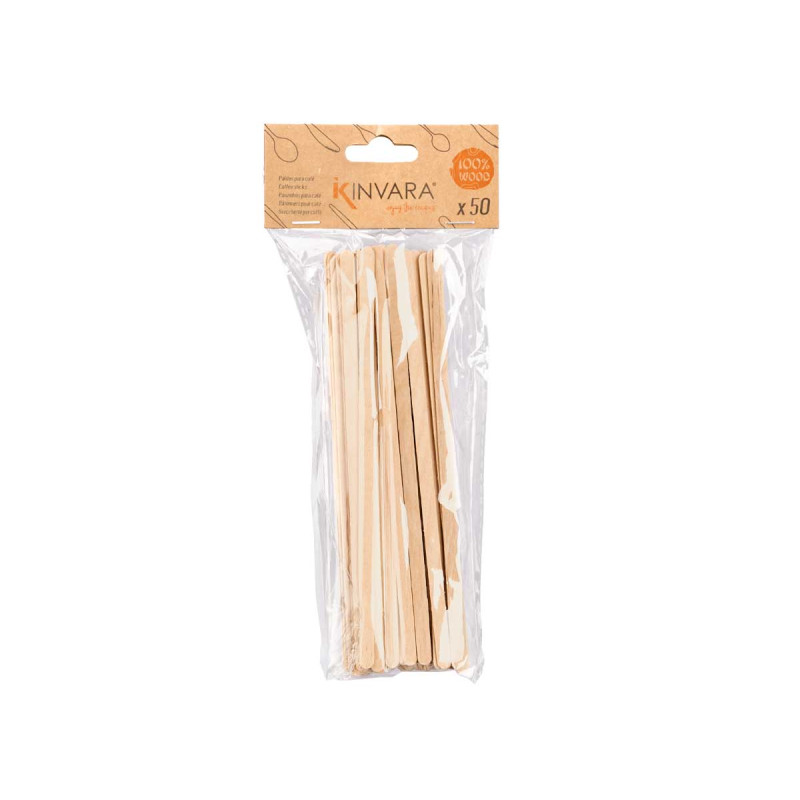 SET 50 STECCHETTE CAFFE LATTE LEGNO 