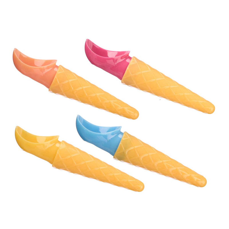 CUCCHIAIO CONO GELATO ASS 4 COLORI