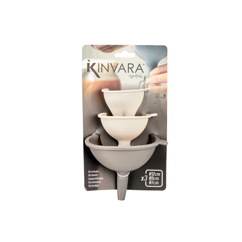 SET 3 ASSORTED FUNNELS GREY