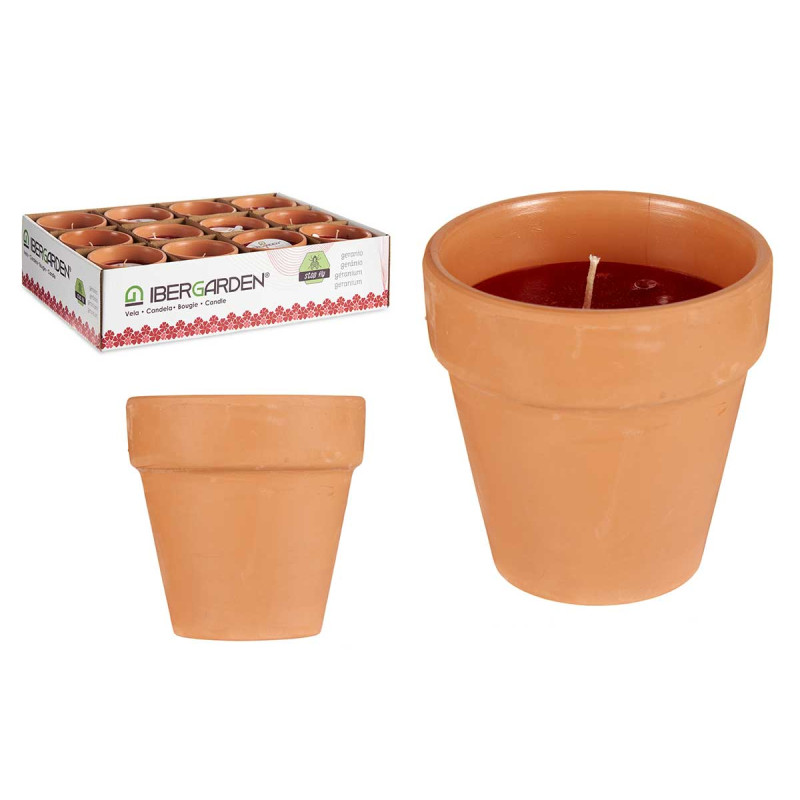 CLAY CANDLE WITH FLOWERPOT SHAPE