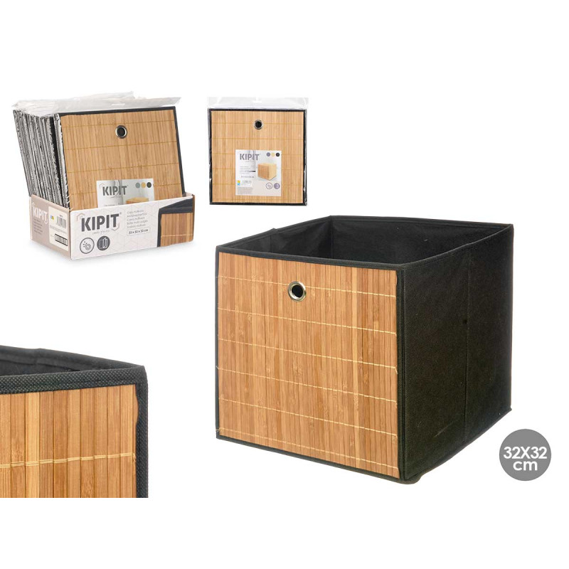 SCATOLA PIEGHEVOLE ORGANIZZATORE BAMBU NERA 