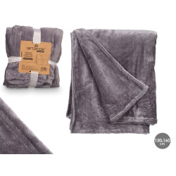 COUVERTURE EN SOIE GRIS CLAIR 130X160CM
