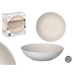 ASSIETTE CREUSE 20,5 CM GRAVÉE GRIS