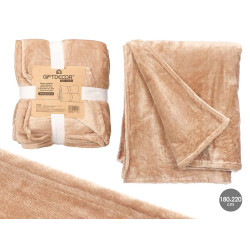 COUVERTURE EN SOIE BEIGE 180X220CM
