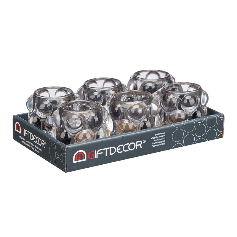 BOUGEOIR BOULE PETIT GRIS