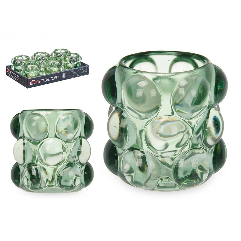 CANDLEHOLDER SMALL GREEN BALL