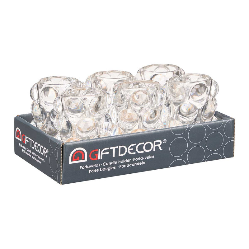 SUPORTE VELAS BOLA GRD TRANSPARENTE