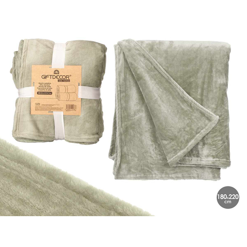 SILKY BLANKET GREEN 180X220CM