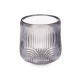 CANDLEHOLDER LARGE GREY CIRCLE STRIPE