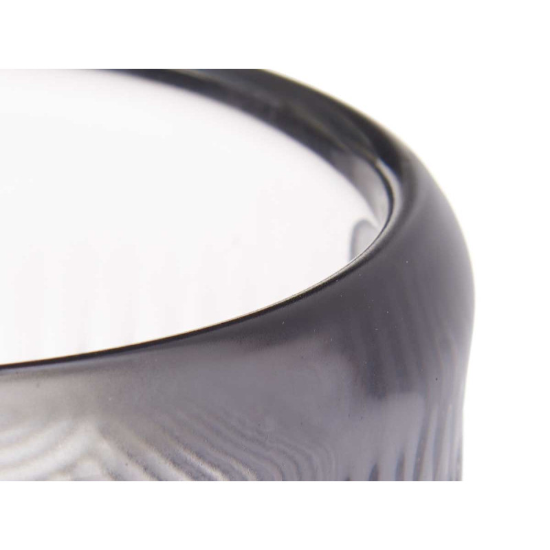 CANDLEHOLDER LARGE GREY CIRCLE STRIPE
