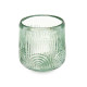 CANDLEHOLDER LARGE GREEN CIRCLE STRIPE