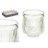 CANDLEHOLDER SMALL TRANSPARENT CIRCLE STRIPE