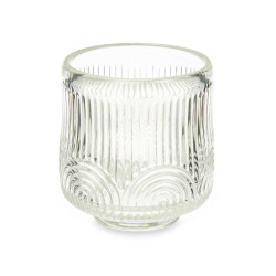 CANDLEHOLDER SMALL TRANSPARENT CIRCLE STRIPE
