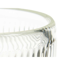 CANDLEHOLDER SMALL TRANSPARENT CIRCLE STRIPE