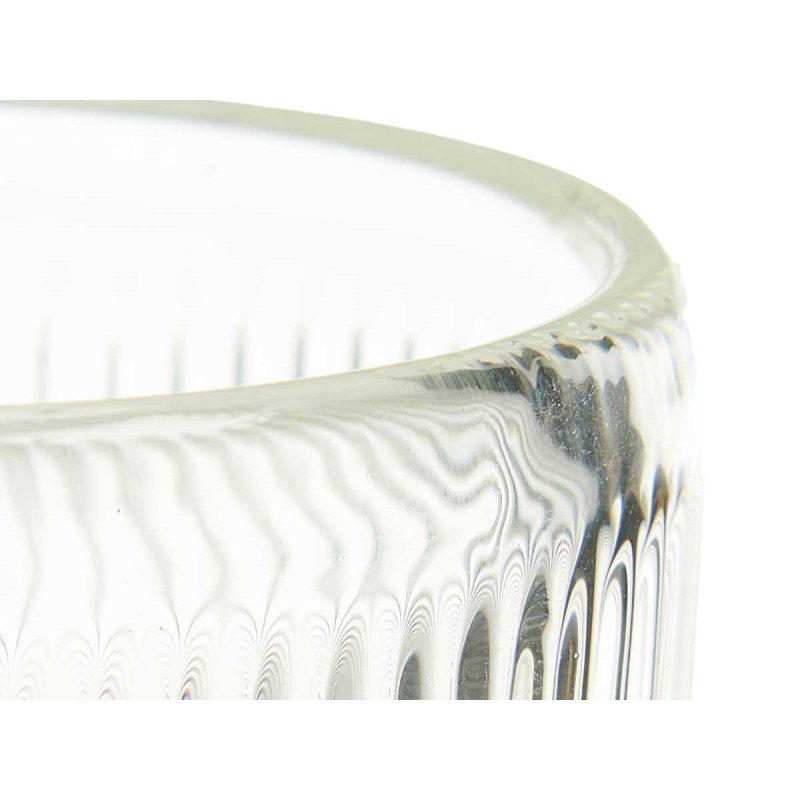 BOUGEOIR CERCLE RAYURE PETIT TRANSPARENT