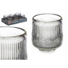BOUGEOIR CERCLE RAYURE PETIT GRIS