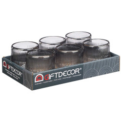 BOUGEOIR CERCLE RAYURE PETIT GRIS