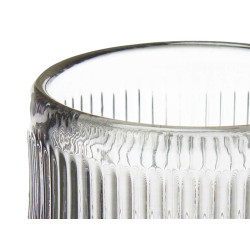 BOUGEOIR CERCLE RAYURE PETIT GRIS