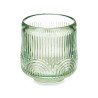 CANDLEHOLDER SMALL GREEN CIRCLE STRIPE