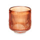 CANDLEHOLDER SMALL RUSSET CIRCLE STRIPE