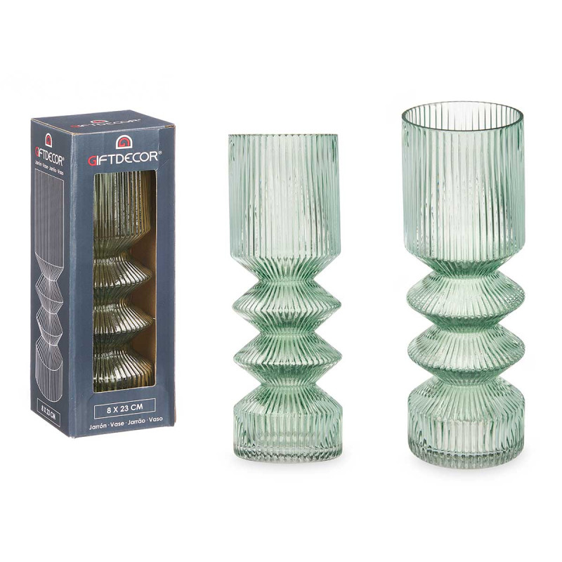 VASO RISCAS VERDE