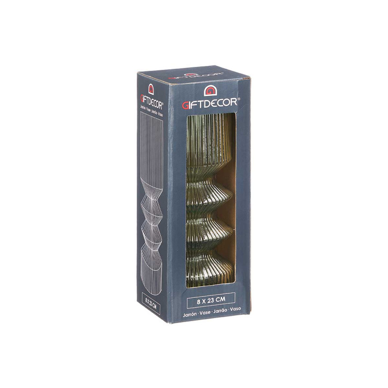 VASE RAYURE VERT HAUT