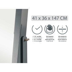 MIROIR BIJOUTIER AVEC PIED GRIS