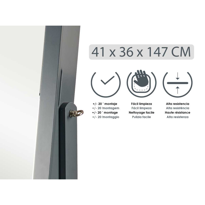 MIROIR BIJOUTIER AVEC PIED GRIS