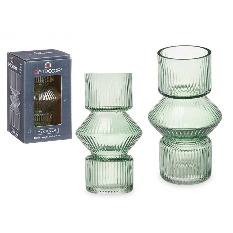 VASO RISCAS VERDE