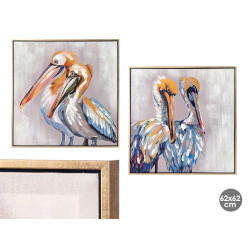 GOLDEN CANVA FRAME PELICAN ASSORTED 2 62X62