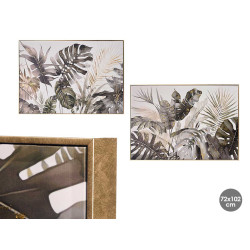GOLDEN CANVA FRAME LEAVES ASSORTED 2 72X102