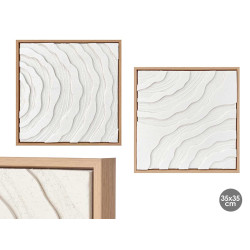 QUADRO MOLDURA NATURAL RISCAS SORT 2 35 X 35