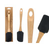 BLACK SILICONE SHOVEL WITH WOODEN HANDLE