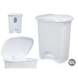 PLASTIC PEDAL BIN 10L WHITE