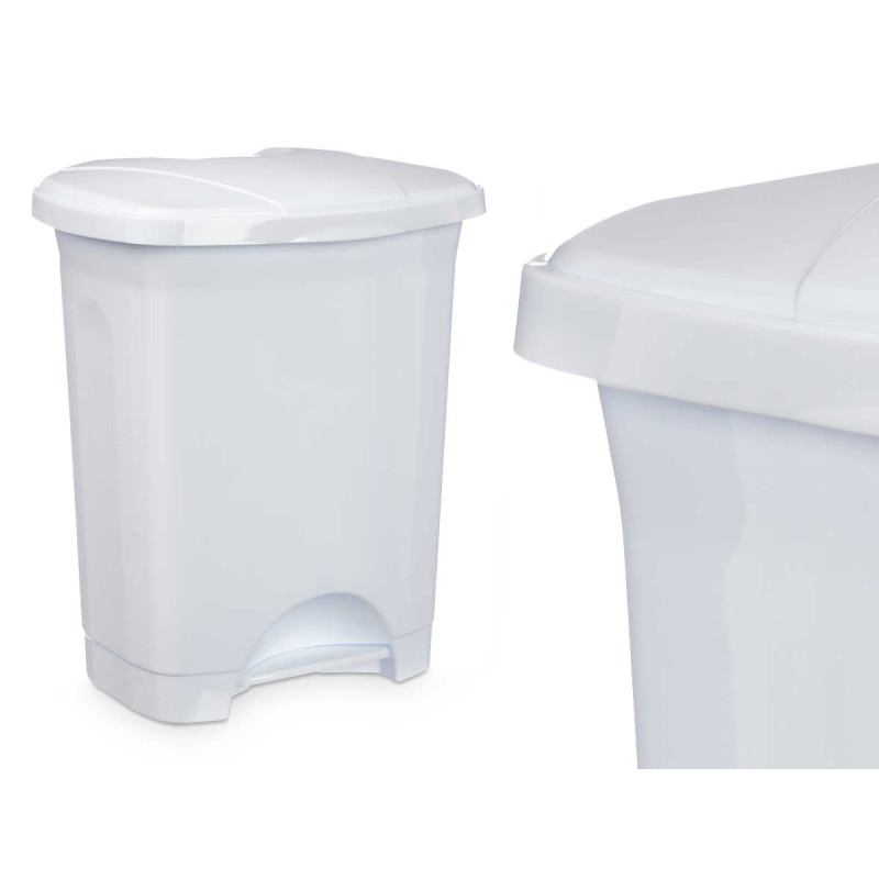 BALDE DO LIXO PLASTICO COM PEDAL 10L BRANCO