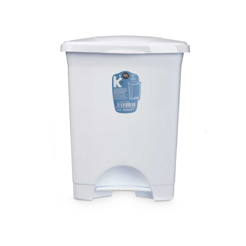 BALDE DO LIXO PLASTICO COM PEDAL 10L BRANCO