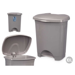 BALDE DO LIXO PLASTICO COM PEDAL 10L CINZENTO