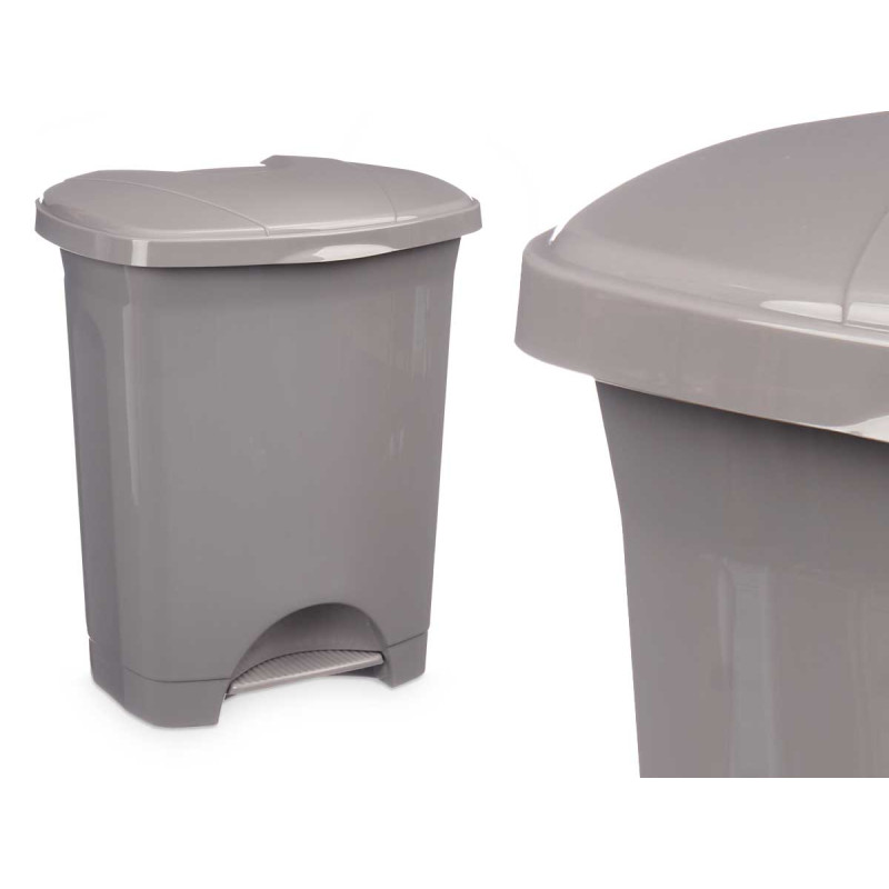 BALDE DO LIXO PLASTICO COM PEDAL 10L CINZENTO