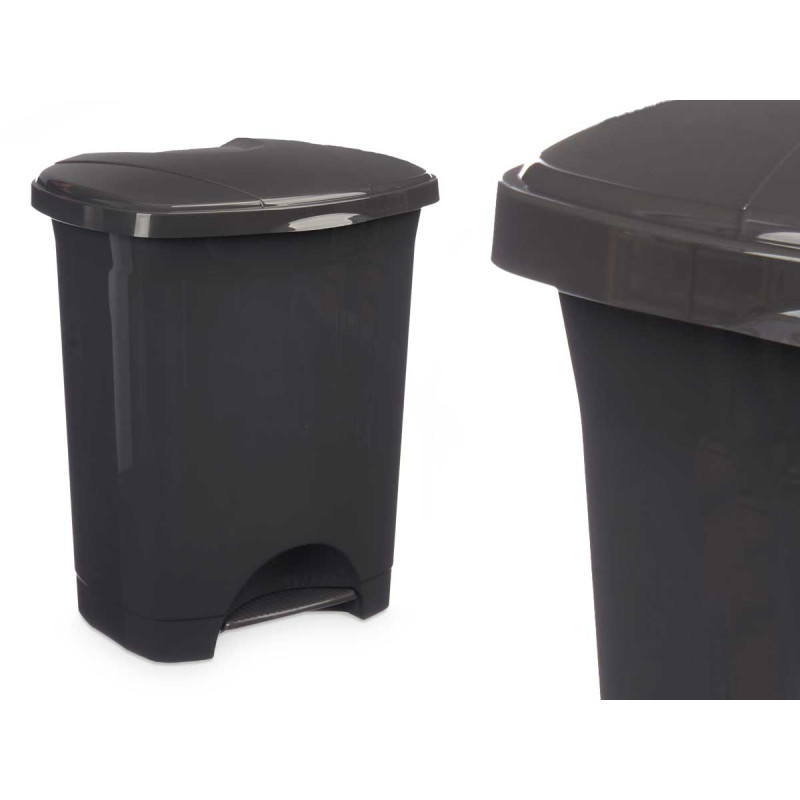 BALDE DO LIXO PLASTICO COM PEDAL 10L ANTRACITE