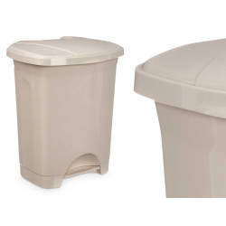 BALDE DO LIXO PLASTICO COM PEDAL 10L BEGE