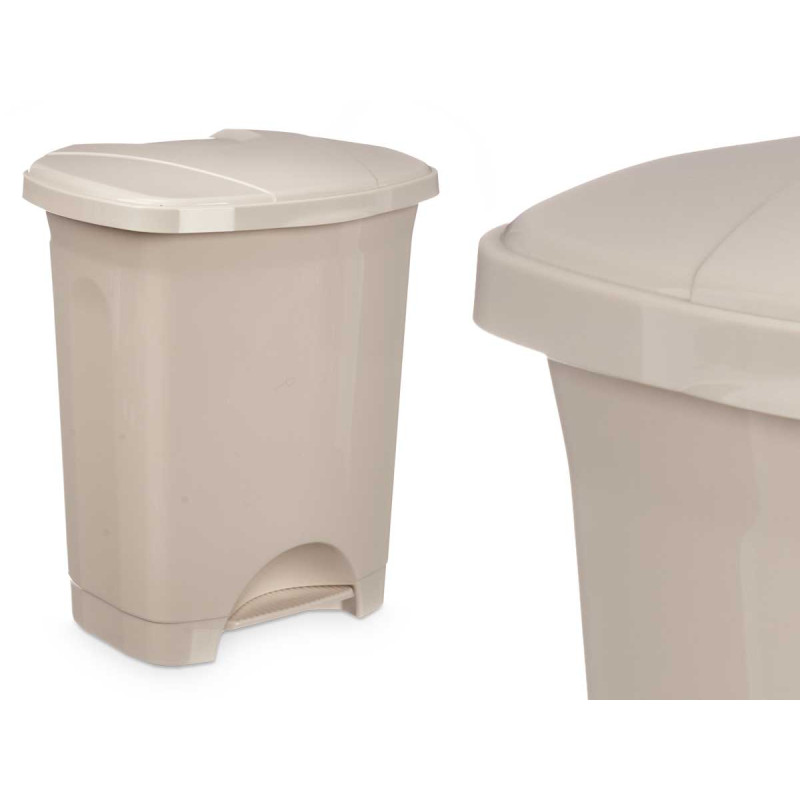 POUBELLE À PÉDALE EN PLASTIQUE 10L BEIGE