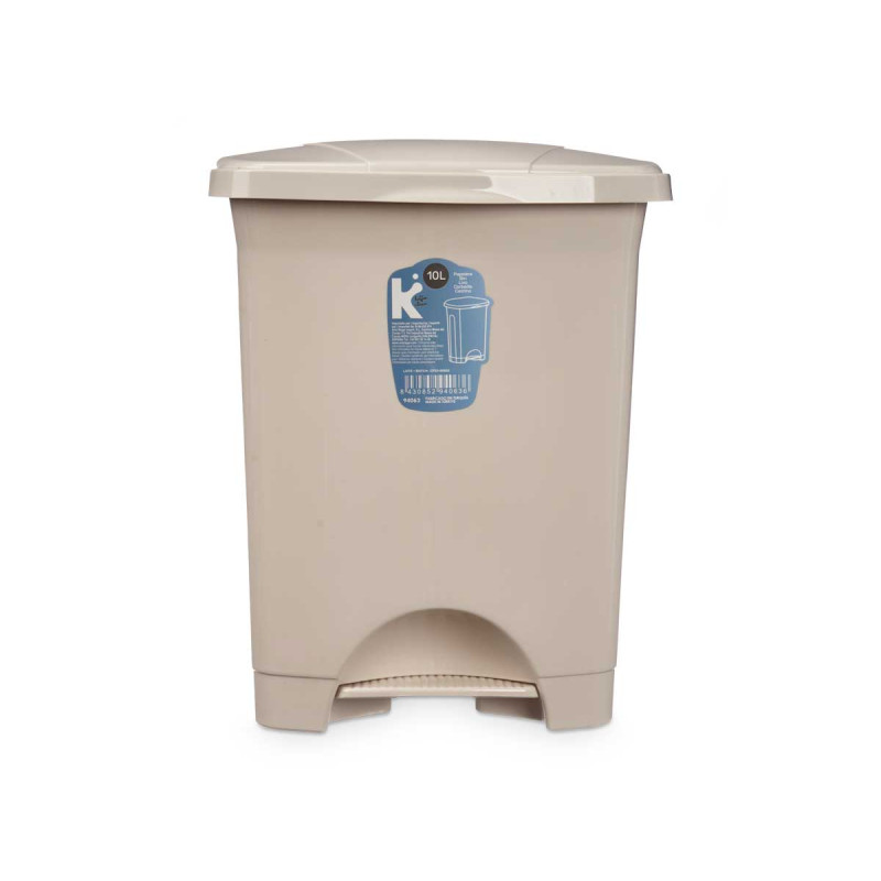 BALDE DO LIXO PLASTICO COM PEDAL 10L BEGE