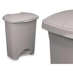 POUBELLE À PÉDALE EN PLASTIQUE 30L GRIS