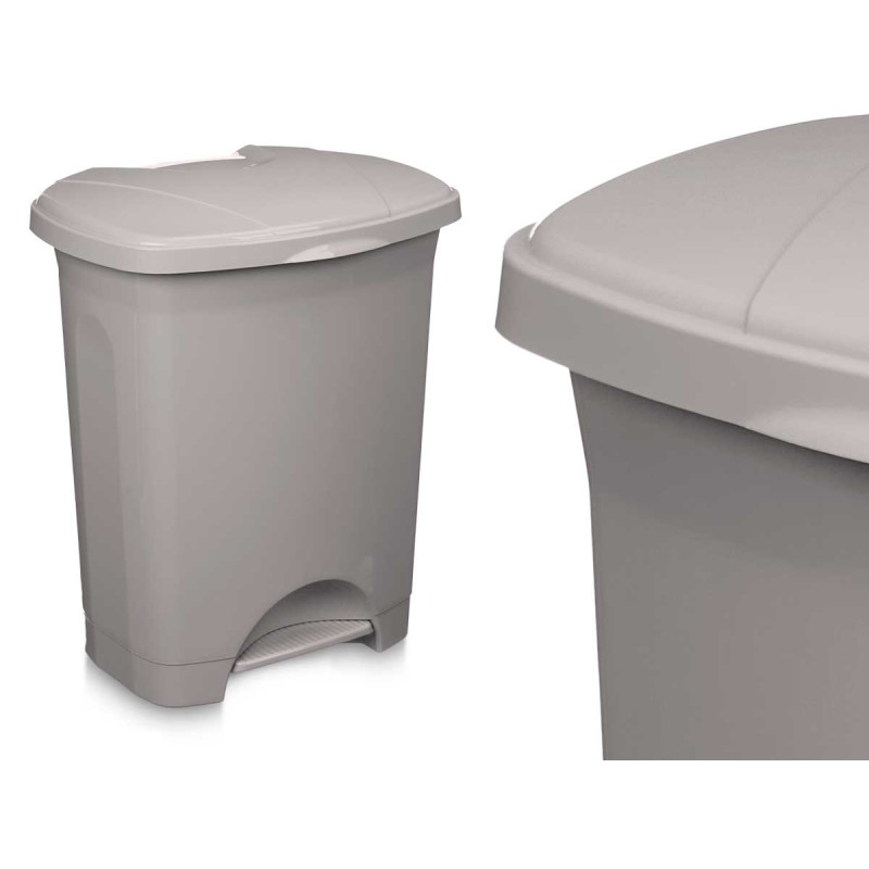 BALDE DO LIXO PLASTICO COM PEDAL 30L CINZENTO