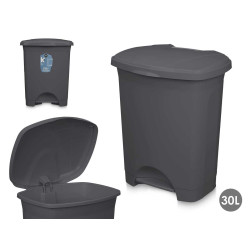 BALDE DO LIXO PLASTICO COM PEDAL 30L ANTRACITE