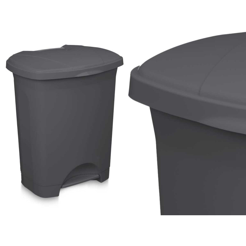 BALDE DO LIXO PLASTICO COM PEDAL 30L ANTRACITE