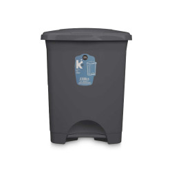 BALDE DO LIXO PLASTICO COM PEDAL 30L ANTRACITE