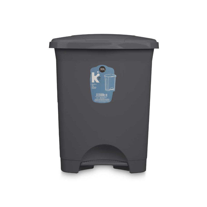 BALDE DO LIXO PLASTICO COM PEDAL 30L ANTRACITE