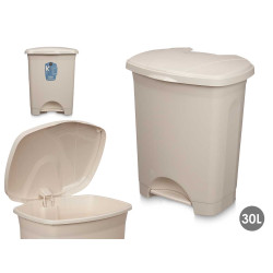 CESTINO CARTA PEDALE PLASTICA 30L BEIS